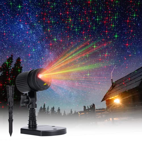 Christmas Projector Lights Outdoor Red Green Starry Waterproof Q405