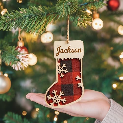 Personalized Christmas Wooden Ornaments with Family Names G463