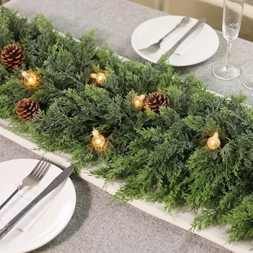 9ft Cedar Garland Artificial Christmas Garland for Fireplace Mantel Indoor Outdoor Decor O977063