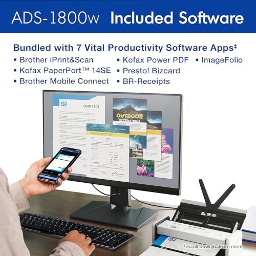 Wireless Compact Desktop Scanner with 30ppm Speed and Touchscreen G581