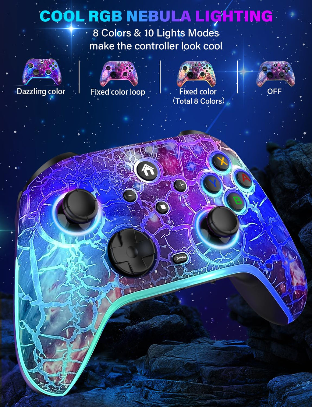 Wireless Switch Controller with RGB LED, Rechargeable Gamepad N3304