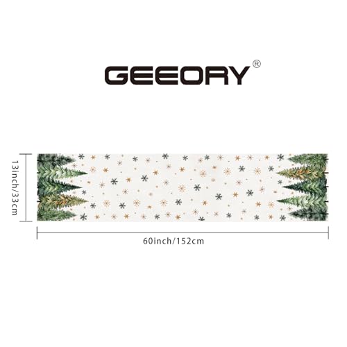Christmas Table Runner 13x72 Inch, Red Winter Holiday Decor H348