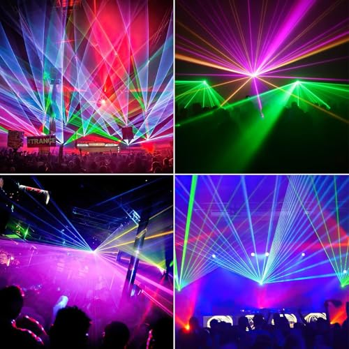 Stage Laser Light, 5 Beam Sound Activated DJ Party Lights with Remote Control P243197