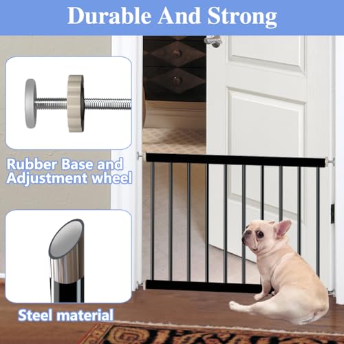 Small Dog Gate for Stairs and Doorways, Pressure Mount, White O1209