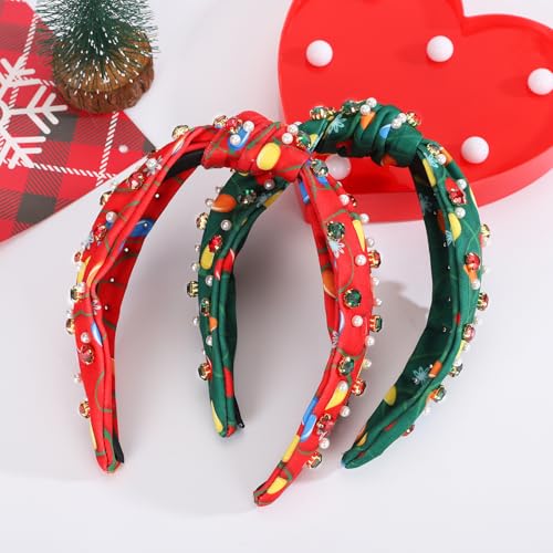 Christmas Pearl Rhinestone Headband for Women Holiday Party Hair Accessory K88231