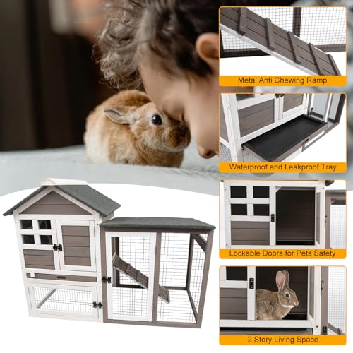 2-Story Rabbit Cage with Pull Out Tray and Wooden Ramp P74284