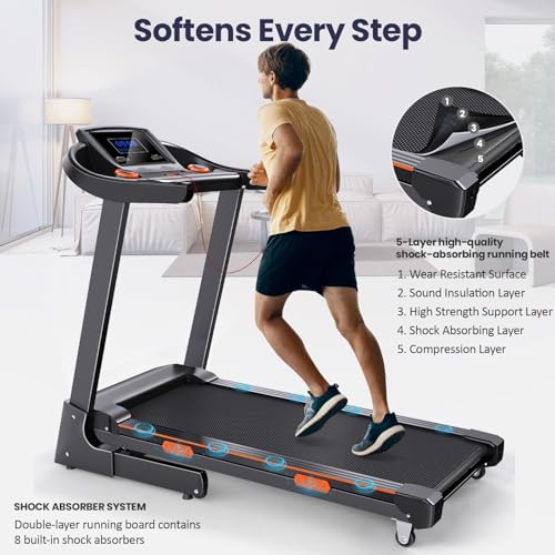 Folding Treadmill with Auto Incline for Home Walking and Running S405246