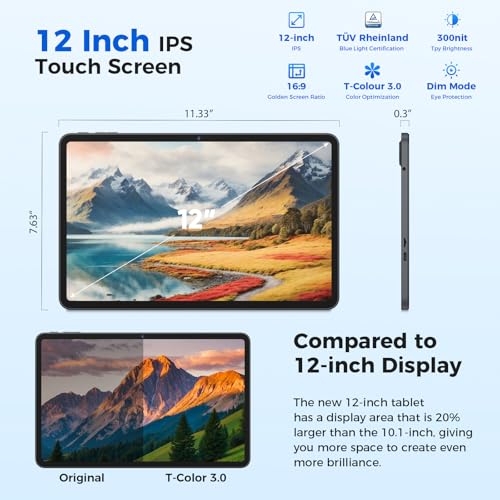 12 inch Android Tablet with Keyboard, 24GB RAM, 256GB Storage V54289