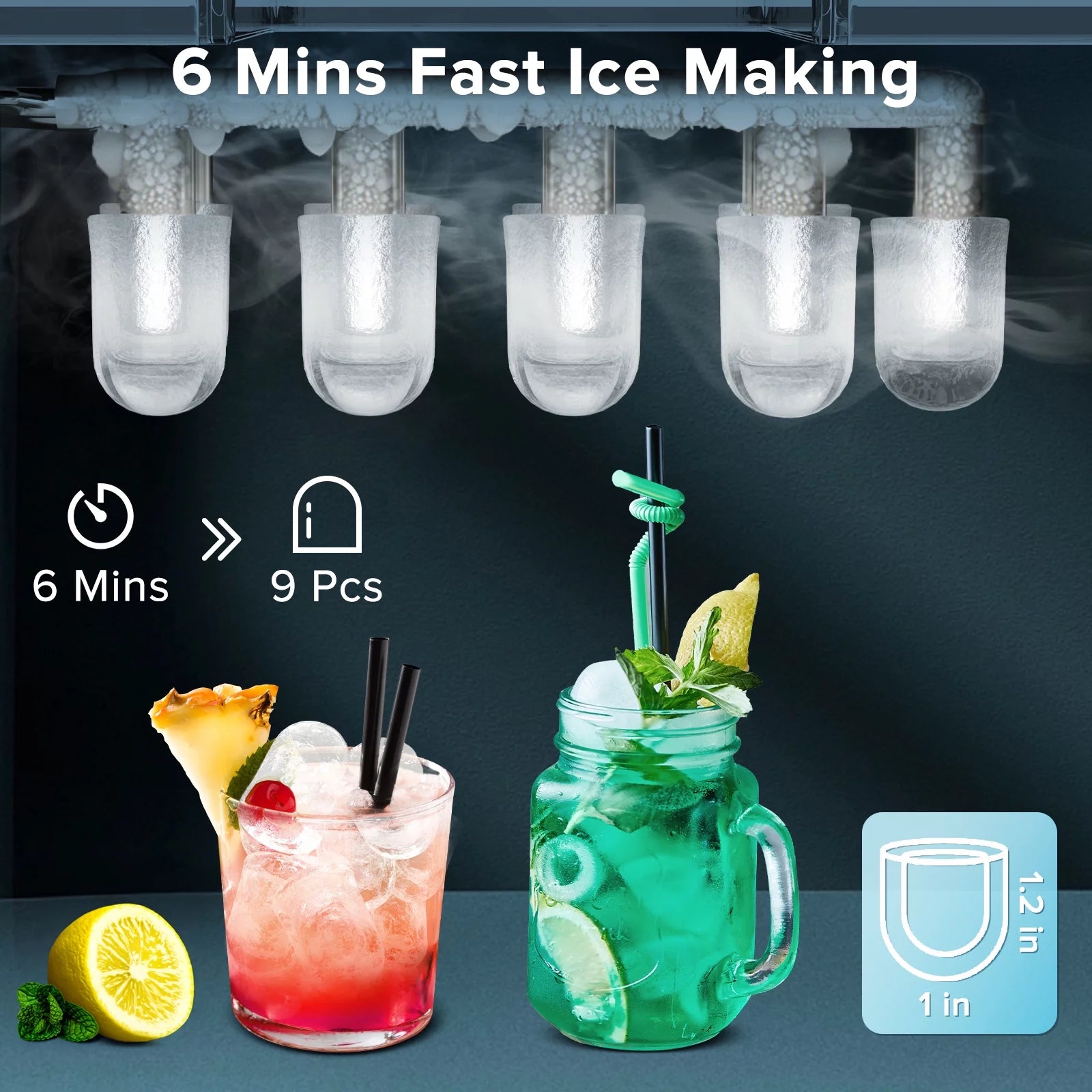 Portable Ice Maker Countertop, Self-Cleaning, 26lbs/24H U8082