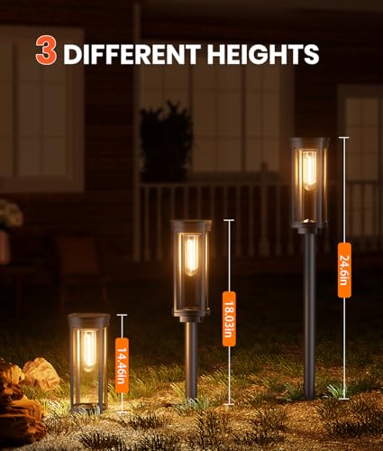 Solar Pathway Lights Outdoor, IP65 Waterproof, Auto On/Off for Yard Path A4634