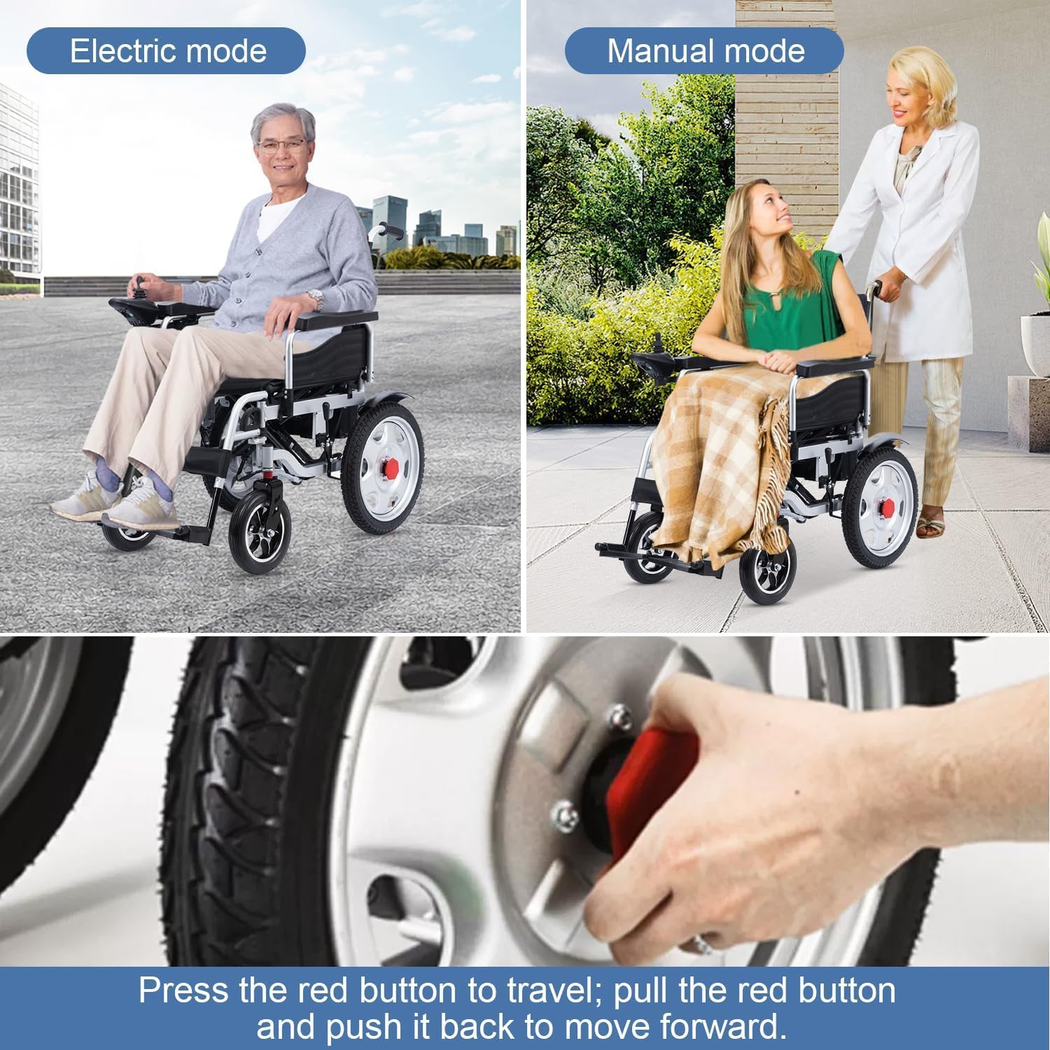 Foldable Electric Wheelchair for Adults, Heavy Duty C5487
