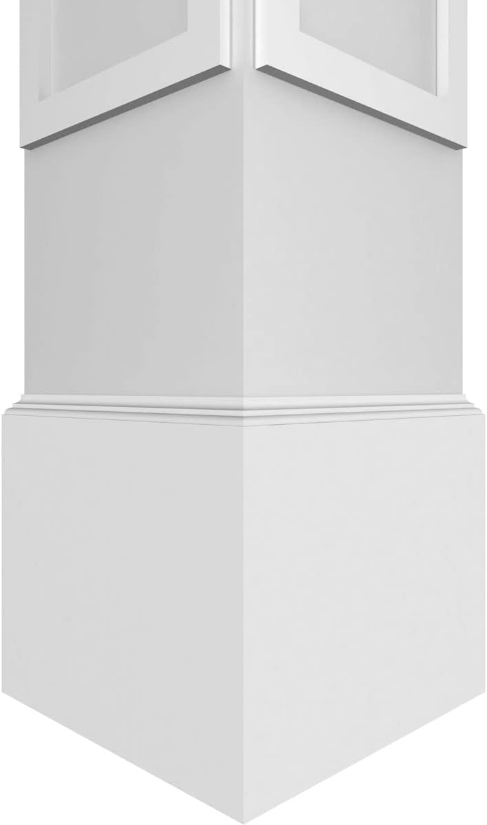 8"W x 8'H Craftsman Square Non-Tapered Column with Capital and Base L55107