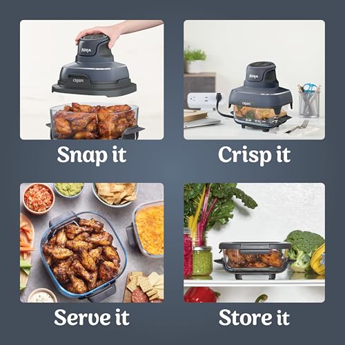 Air Fryer with Glass Containers, 4 QT & 6 Cup, Dishwasher Safe Z1664