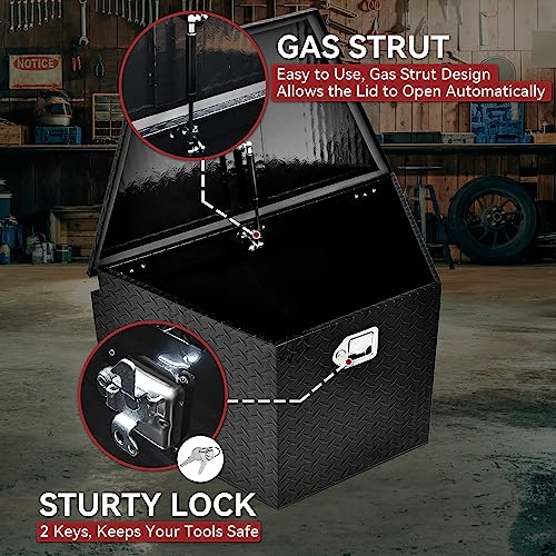 33 Inch Heavy Duty Aluminum Trailer Tool Box with Lock and Keys O5125