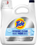 Tide Hygienic Clean Heavy Duty 10X Free Laundry Detergent Liquid, Unscented, 100 Load,S 154 Oz, He Compatible