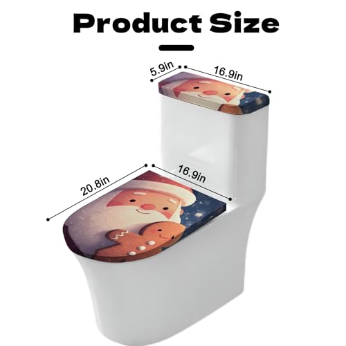 Christmas Toilet Lid Cover, Washable Seat and Tank Protector W1747
