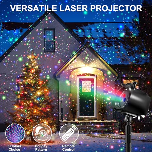 Christmas Laser Projector Light Outdoor, RGB Firefly Moving Lights, IP65 Waterproof for Garden Yard Party B711