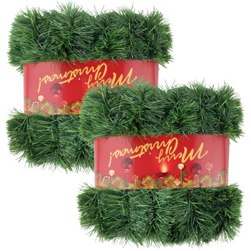 50ft Green Artificial Pine Christmas Garland for Indoor Outdoor Decor W5286