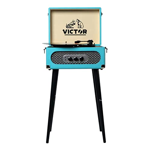 5-in-1 Turntable Music Center with 3-Speed Record Player, FM Radio, Bluetooth, Stereo Speakers H765976