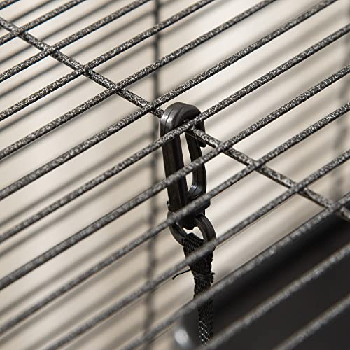 Metal Small Animal Cage with Hammock and 4 Tiers, Gray V69531