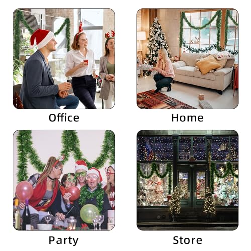 50ft Christmas Garland Greenery Tinsel for Tree Stairs Railing Decor A66109