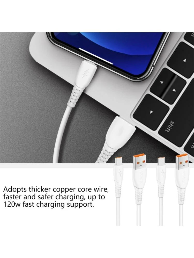 USB to Type C/Micro USB Data Cable, 6A Quick Charging F57423