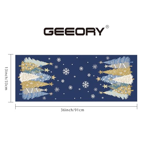 Christmas Table Runner 13x72 Inch, Red Winter Holiday Decor H348