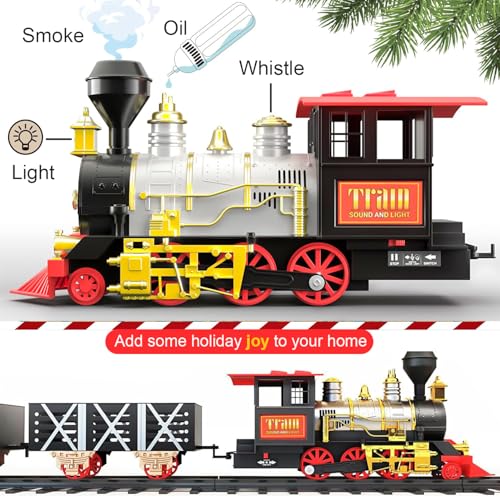 Christmas Train Set with Real Smoke, Lights and Sounds D20112