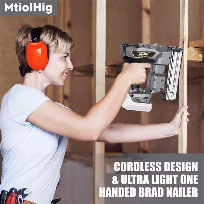 Cordless 18GA Brad Nailer for Wood Carpentry, Brushless, 2 Mode Q129039