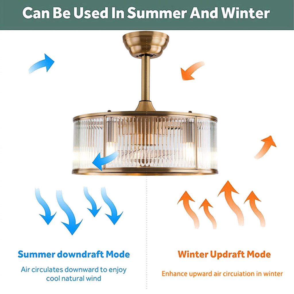 Farmhouse Ceiling Fan Light Gold With Remote Control S819588