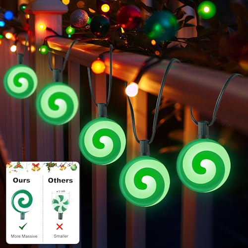 Unicorn Christmas Lollipop Pathway Lights, 10 LED Peppermint String Lights with Stakes Z721