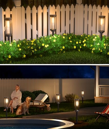Solar Pathway Lights Outdoor, IP65 Waterproof, Auto On/Off for Yard Path A4634