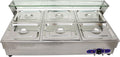 TECHTONGDA 6-Pan Bain-Marie Buffet Food Warmer Double Row Electric Steam Heater Stainless Steel Parties Catering Restaurants 2000W