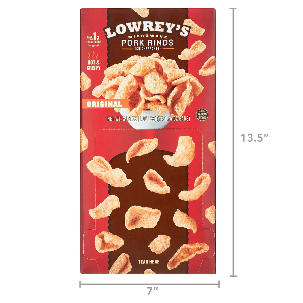 Bacon Curls Microwave Pork Rinds, Original, 1.75 oz (Pack of 18) N143
