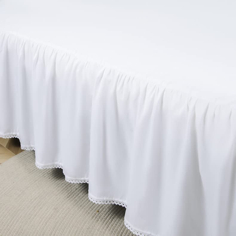 Ruffled Bed Skirt with Split Corners, Microfiber, 14 Inch Drop, Queen S6038