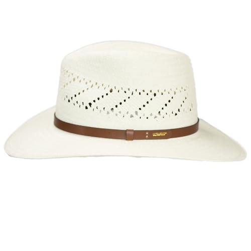 Straw Fedora Hat with Vented Panama Outback Style O88607