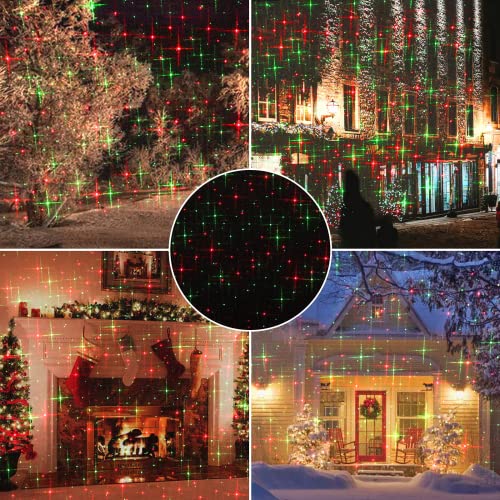 Christmas Projector Lights Outdoor Red Green Starry Waterproof Q405