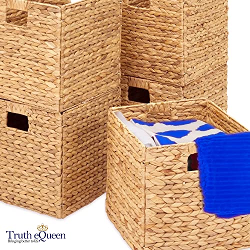 Wicker Storage Baskets for Shelves, 12x12x12 In, 6Pcs U40801