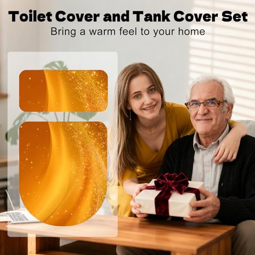 Christmas Toilet Lid Cover, Washable Seat and Tank Protector W1747