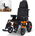 Reclining Electric Wheelchair for Adults Lightweight Foldable,20" Seat Width All Terrain Motorized Wheelchair for Seniors Portable,20 Miles Long Travel Range Power Wheelchair-Airline Approved