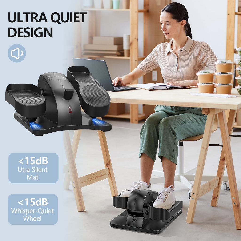 Under Desk Elliptical Machine for Seniors, Quiet & Portable Seated Pedal Exerciser B6108