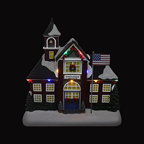 Lighted Musical Snow Village with Animated Kids Sledding A3584