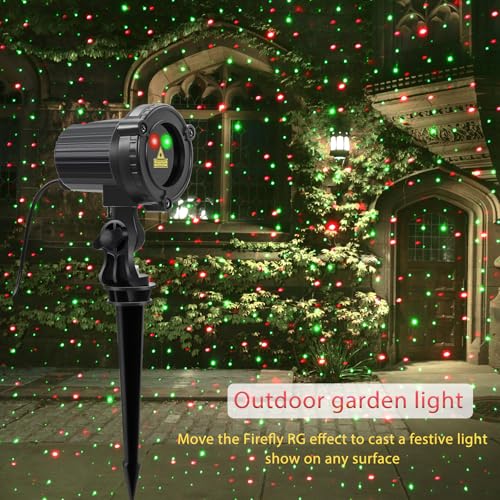 Christmas Laser Projector Lights Outdoor, Red and Green Stars, IP65 Waterproof V836077