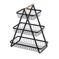 3 Tier Countertop Fruit Basket,Portable High-Capacity Fruit Bowle Basket for Kitchen Organizer Storage & Dining Room Fruits Vegetable Bread Snacks, Detachable Metal Rectangle Basket Storage(3 layer)