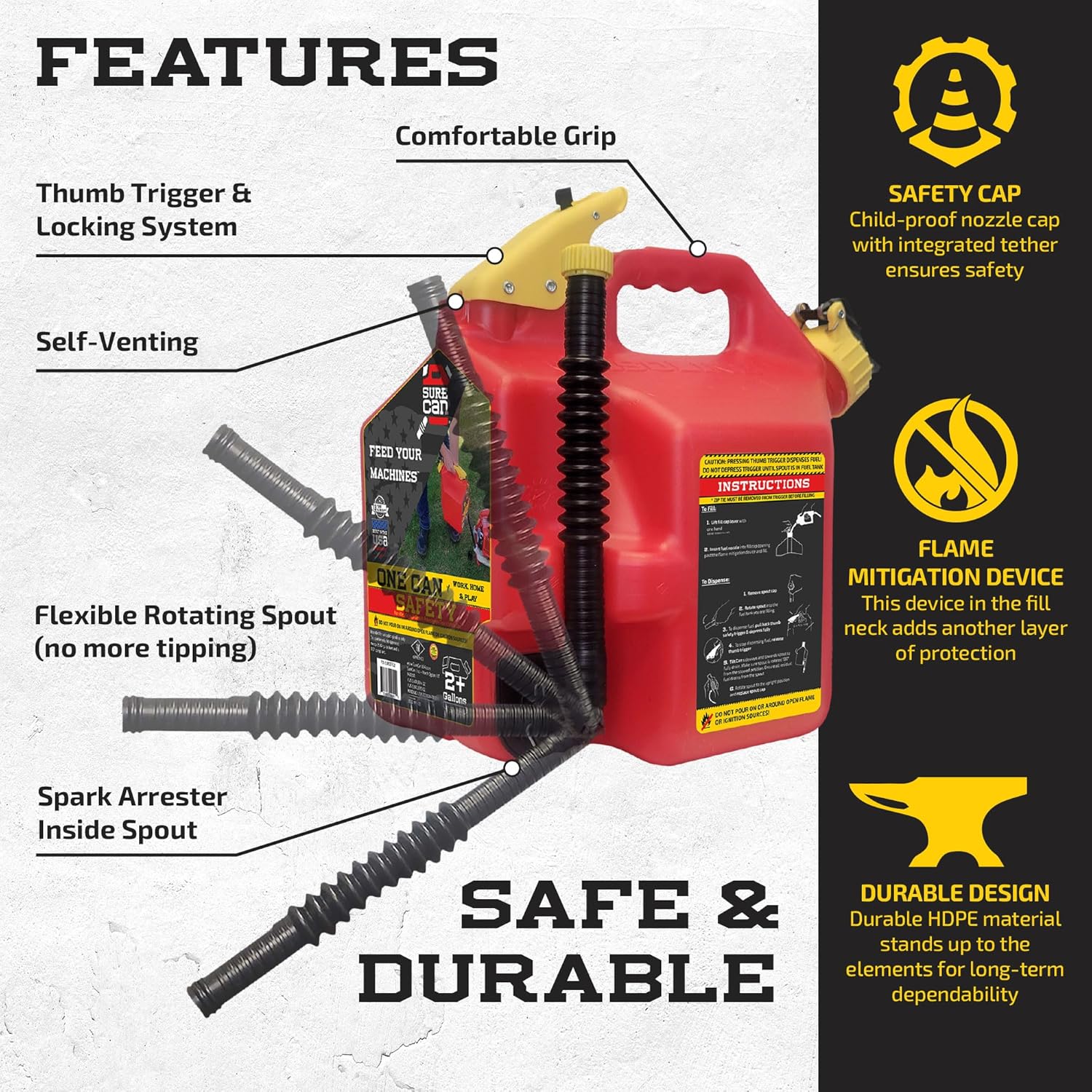 2 Gallon Type-II Safety Container with Rotating Spout O16605
