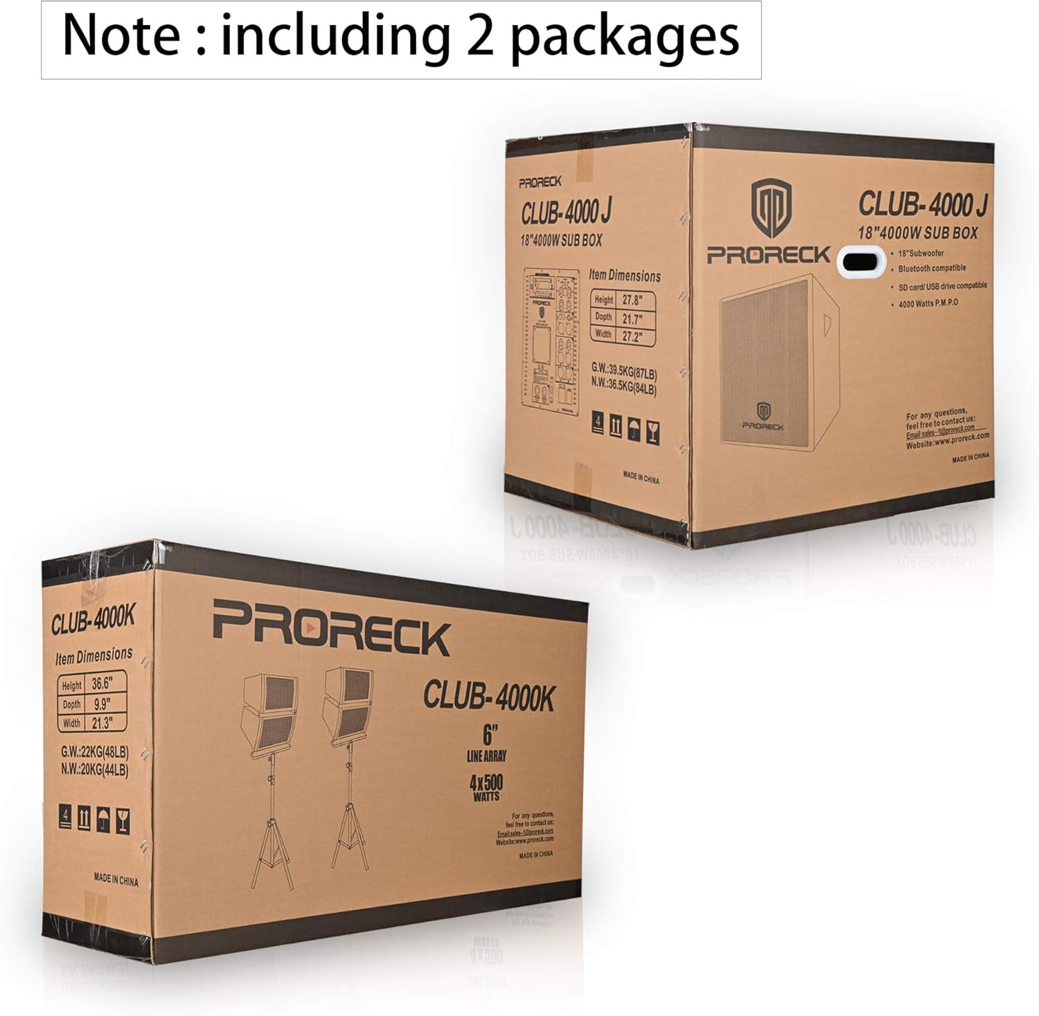 18 inch Powered PA Speaker System with Active Subwoofer and Bluetooth Q2712