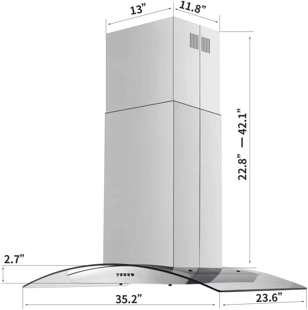 Island Range Hood 36 inch Kitchen Extractor Fan L438