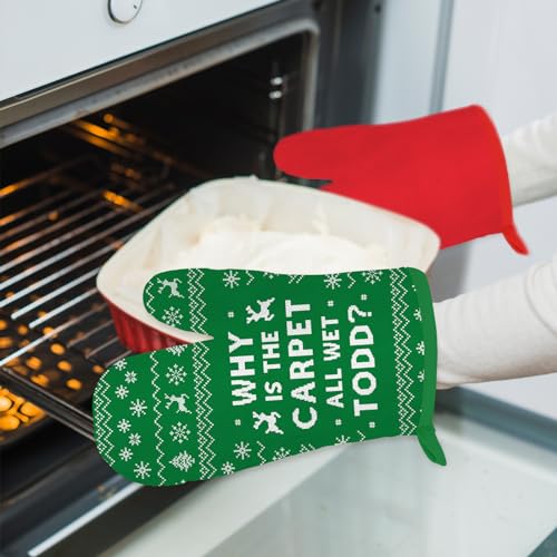 Funny Holiday Oven Mitts Pot Holders for Kitchen Cooking Baking M258024