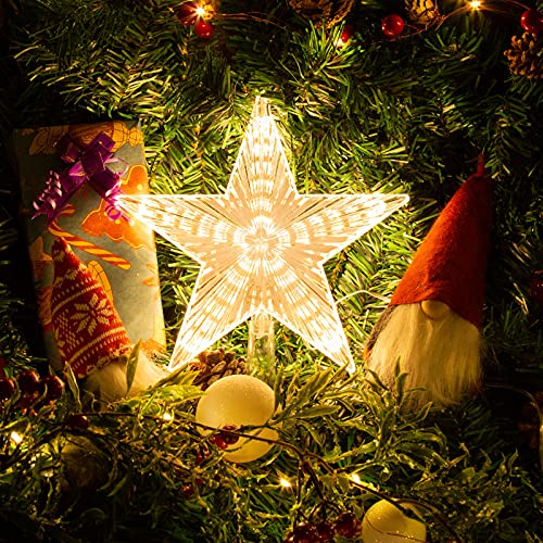 Christmas Tree Topper Star with Warm White Light, 8.7 Inch B717833