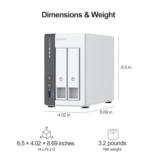 2-Bay 2.5GbE Desktop NAS with ARM Quad-Core CPU and 4GB RAM B1959